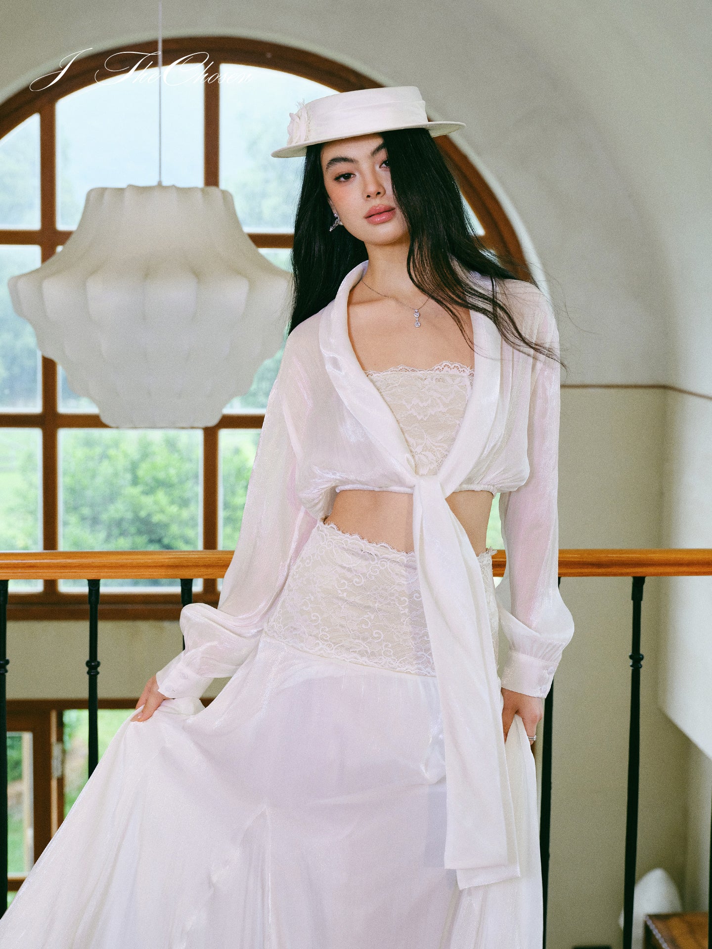 J TheChosen French Lace Chiffon Skirt Set