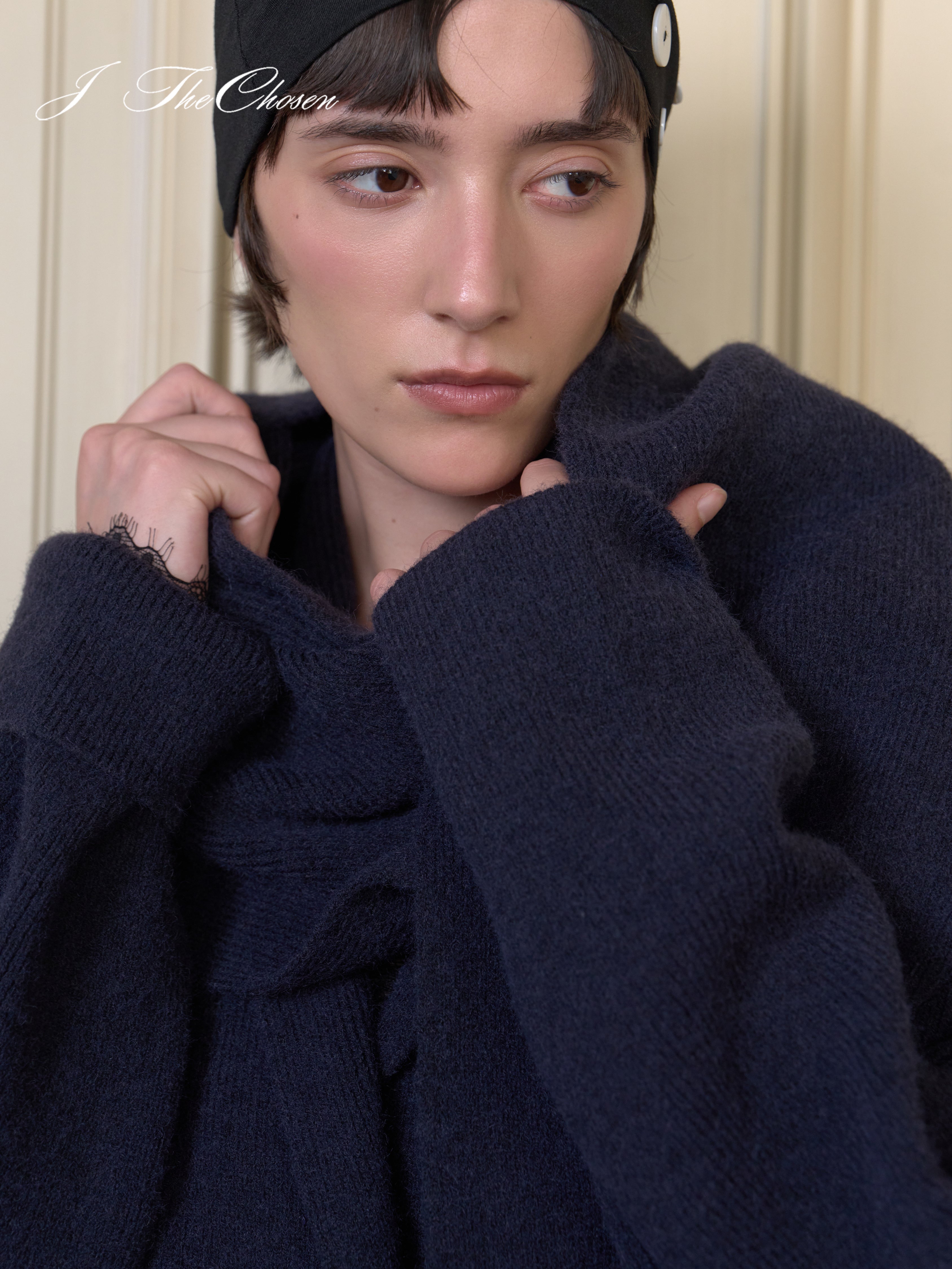 J TheChosen French Relaxed Knit Robe Coat