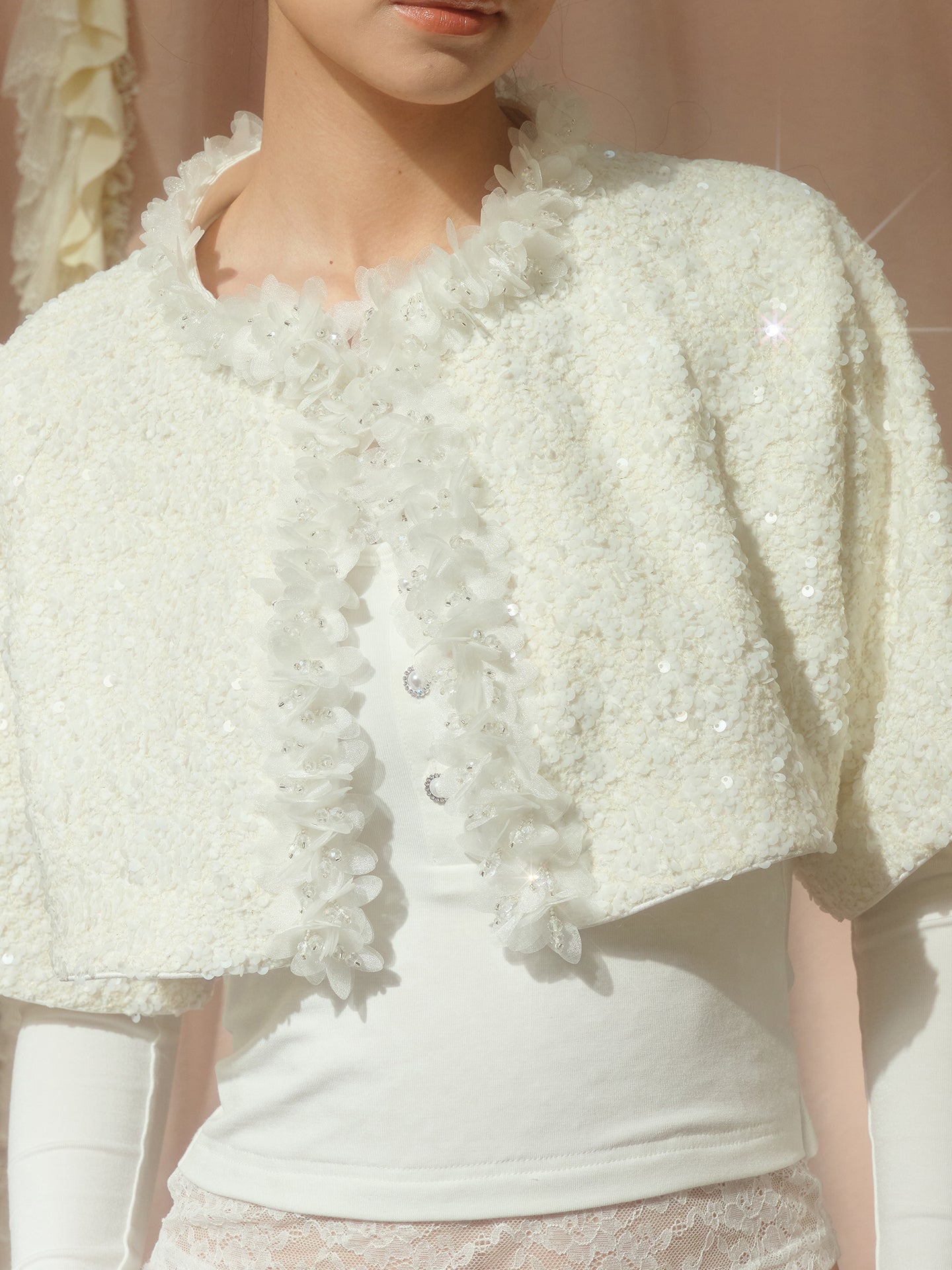 J TheChosen Beaded Openwork Capelet