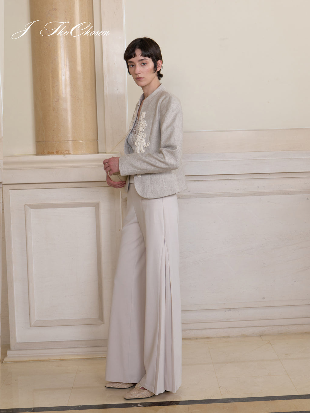 J TheChosen Drape Wide-Leg Trousers