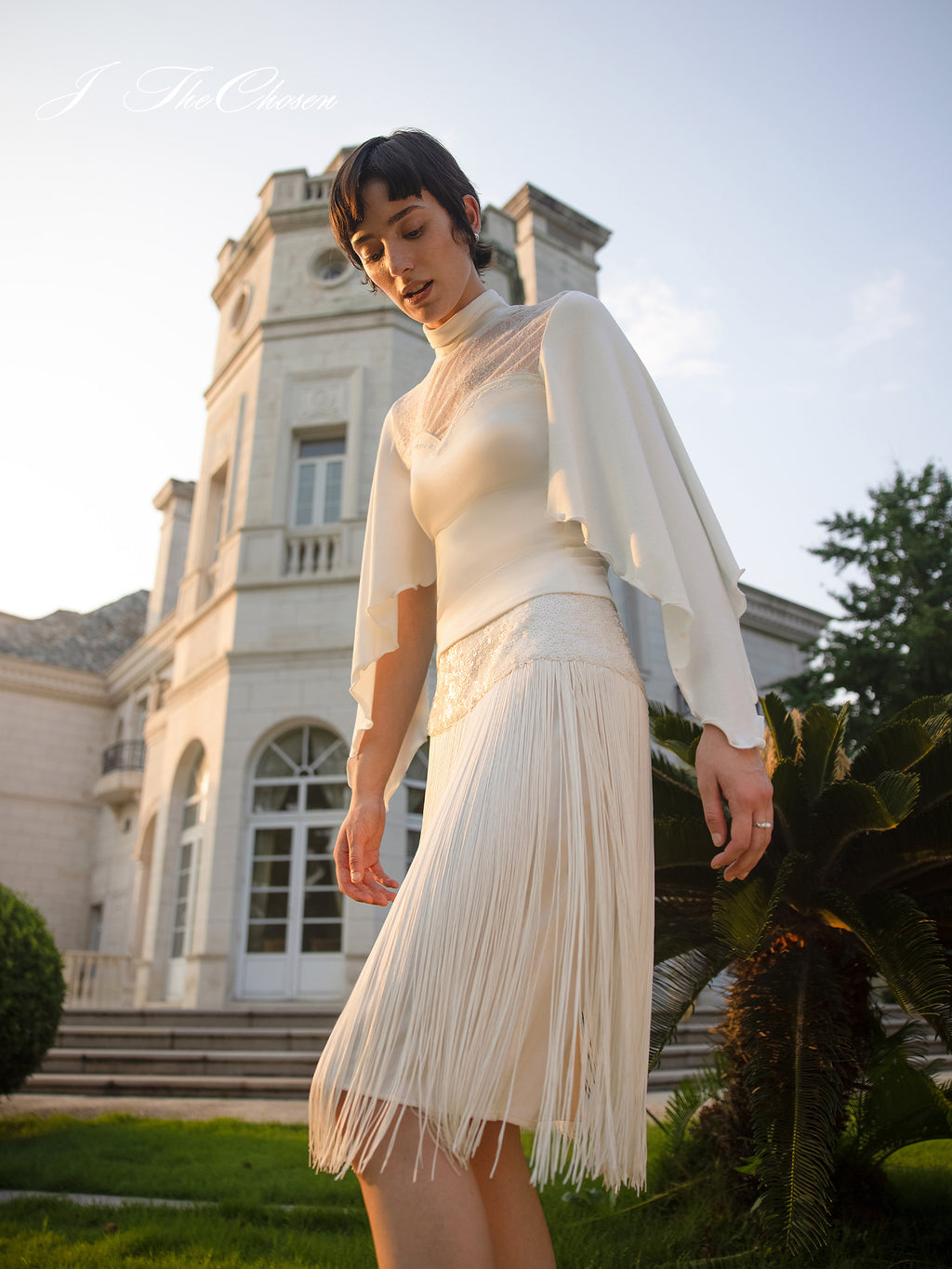 J TheChosen Sequin Fringe Midi Skirt