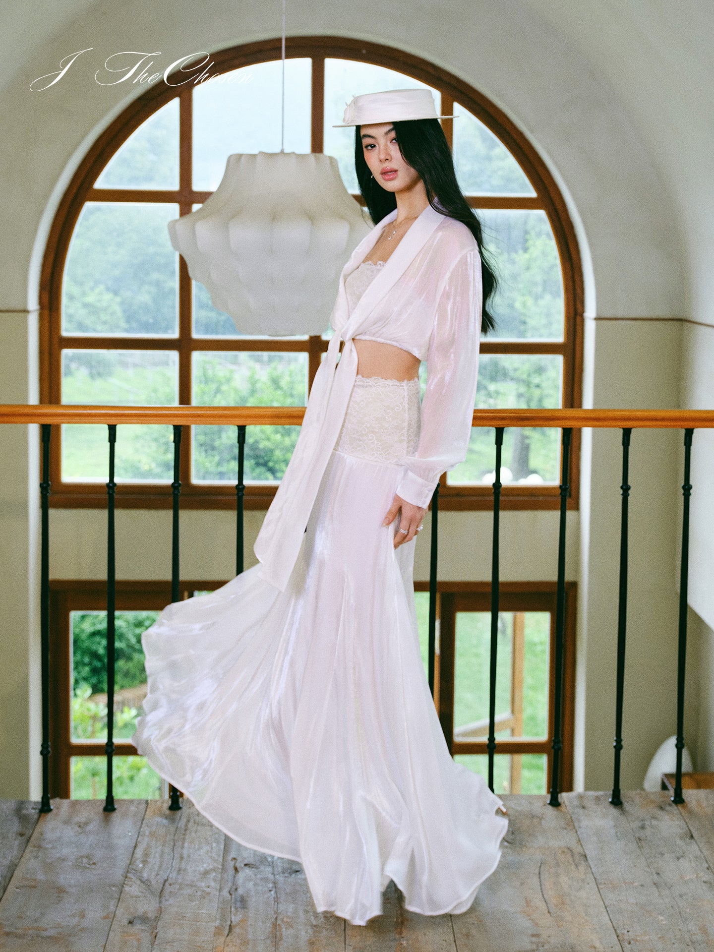 J TheChosen French Lace Chiffon Skirt Set