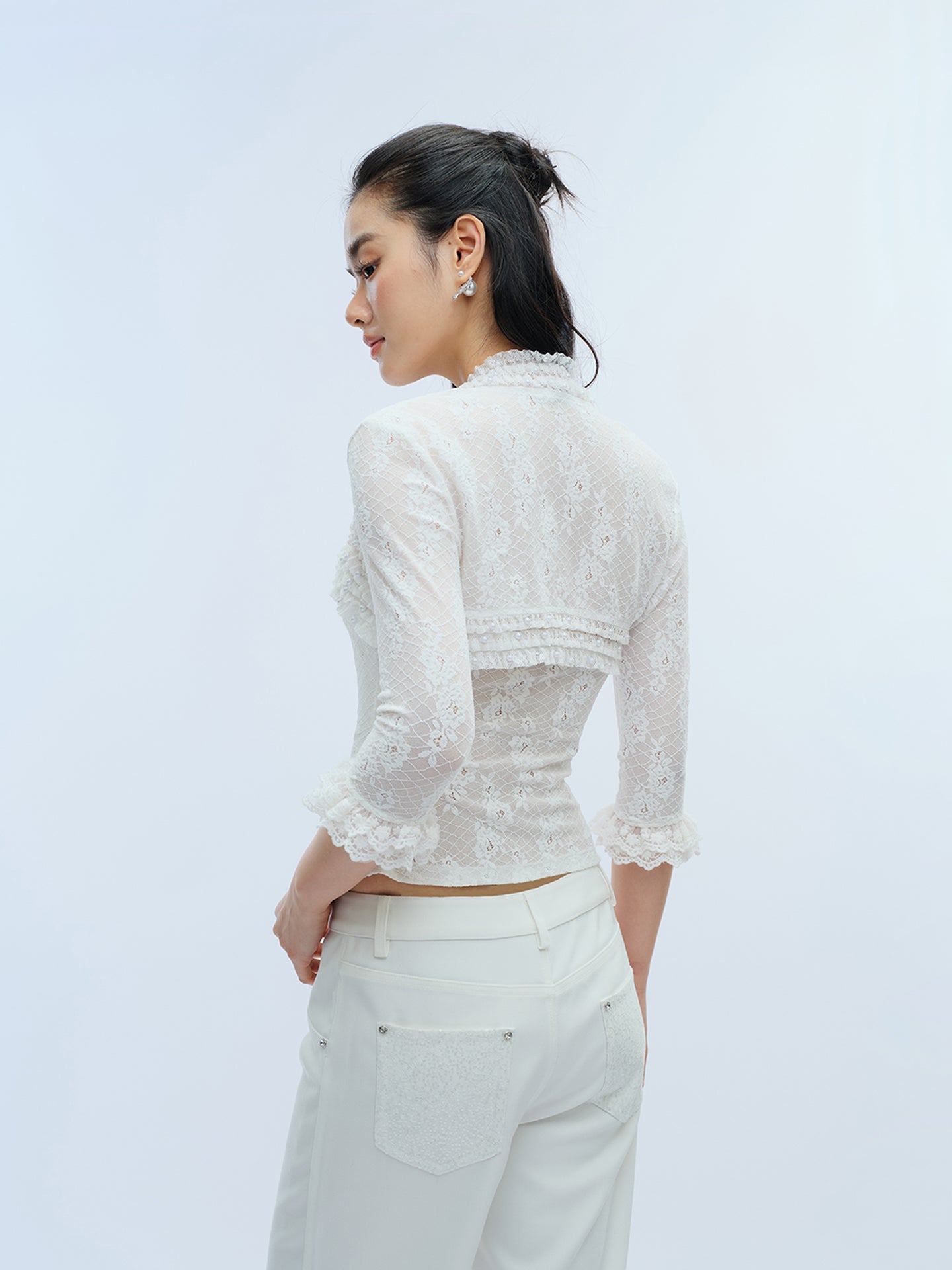 J TheChosen Lace & Pearl Two-Piece Set