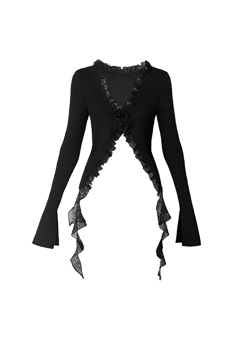J TheChosen Black Lace Cardigan Base Layer