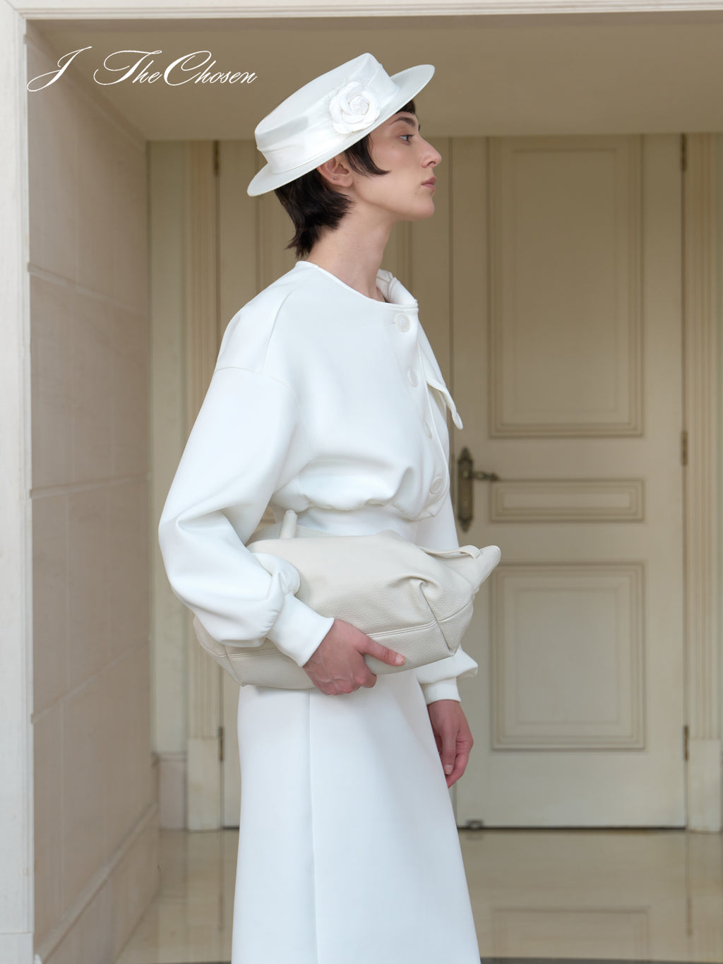 J TheChosen French Tie-Belt Bow-Waist A-Line Dress