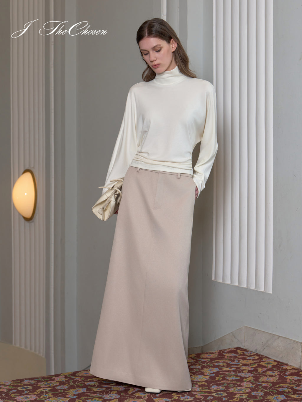 J TheChosen Mock-Neck Dolman Knit Top