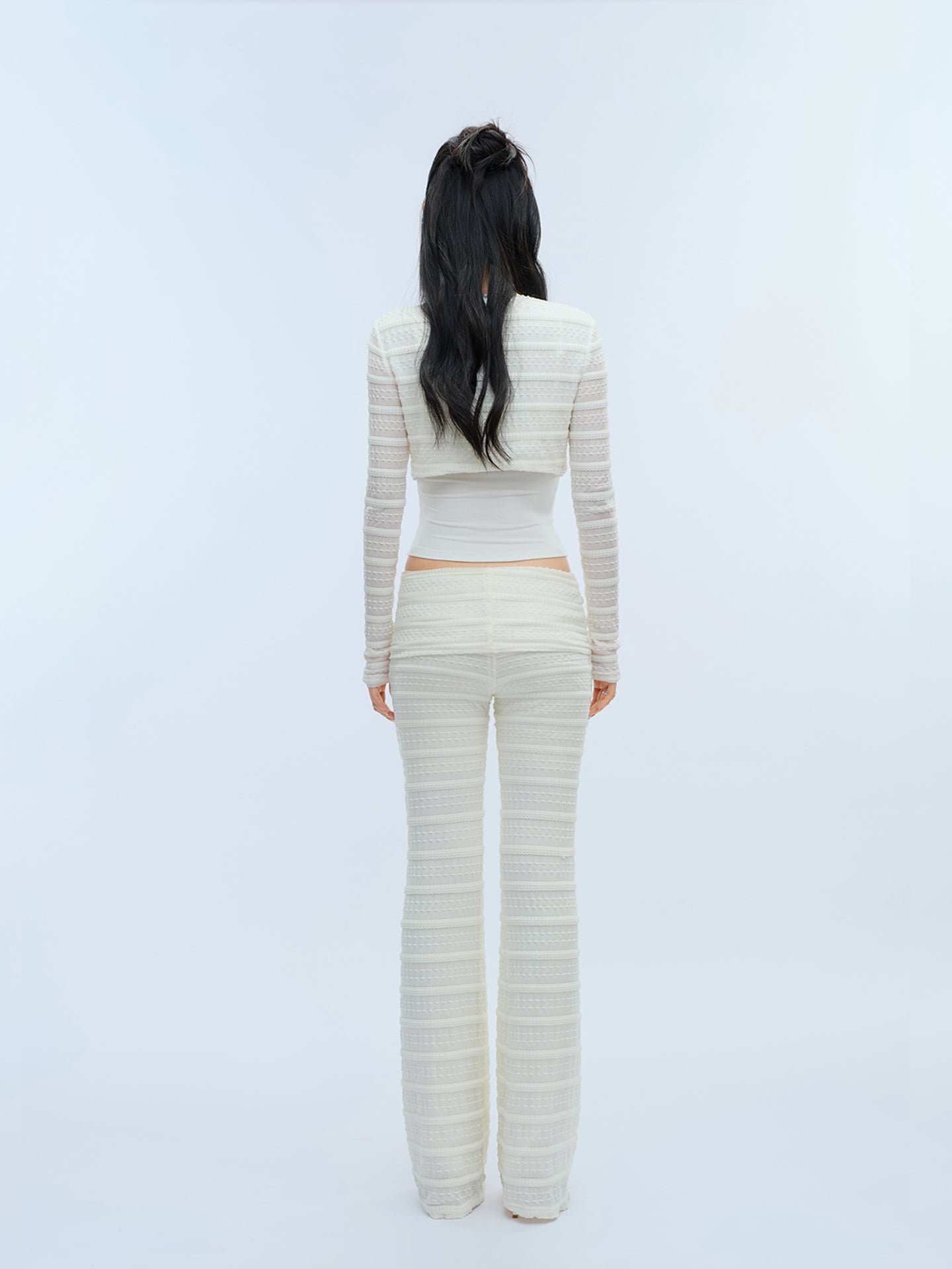 J TheChosen Beaded Lace-Up Tiered Cardigan Set