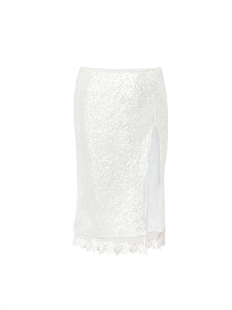 J TheChosen Sequin Lace Skirt