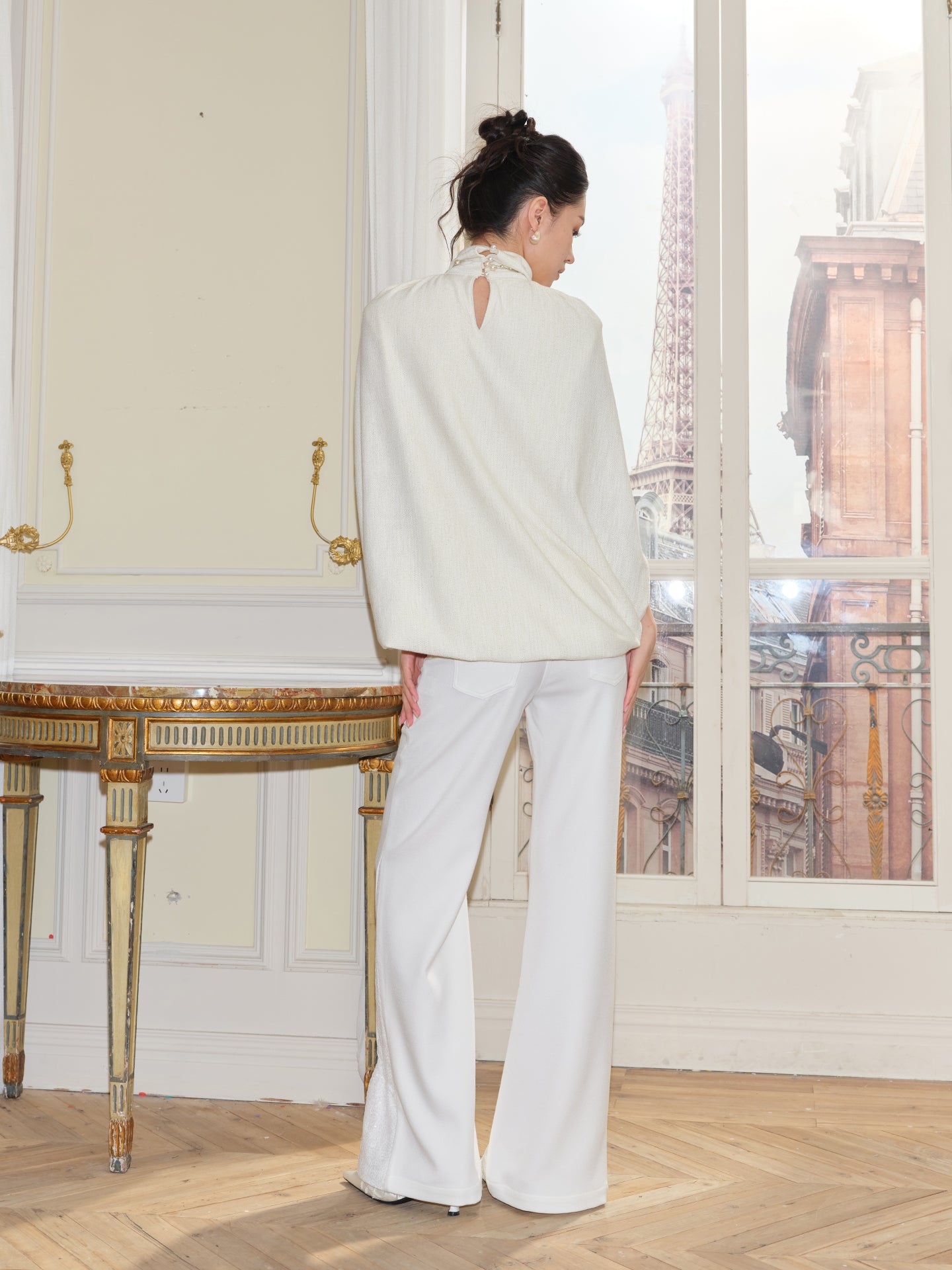 J TheChosen Metallic-Knit Cape Vest