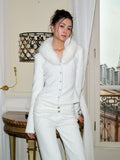 J TheChosen Plush Knit Cardigan with Crystal Buttons