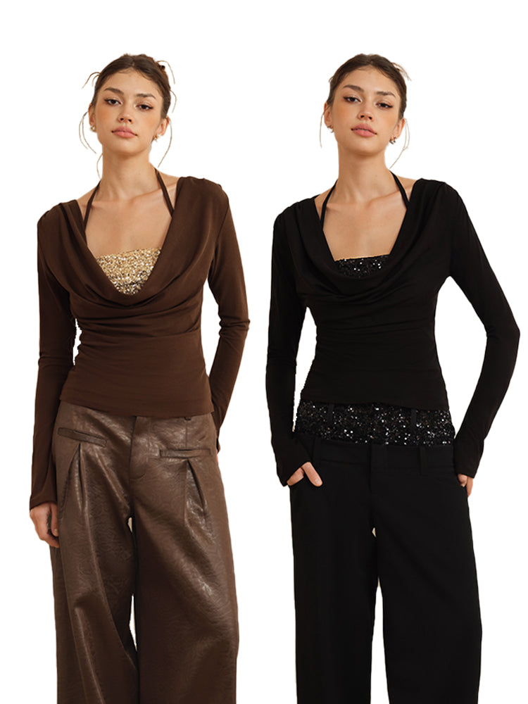 J TheChosen Two-Piece Knit Sequin Top Set