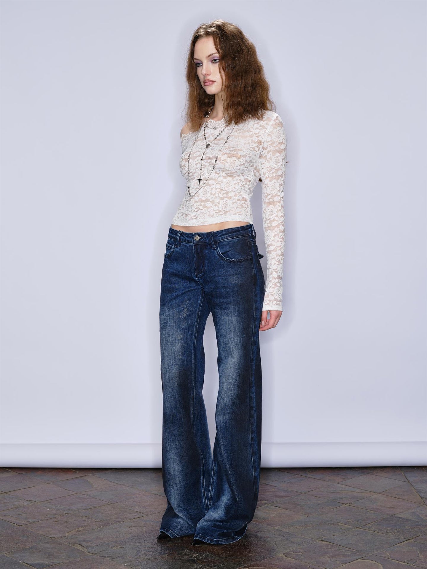 J TheChosen Snake Print Wide-Leg Jeans